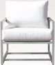 Enclover Acacia Stainless Steel/White Club Chair-1