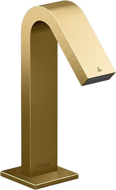 KOHLER® Loure® Vibrant Brushed Moderne Brass Touchless Faucet with Kinesis® Sensor Technology and Temperature Mixer, AC-Powered-0