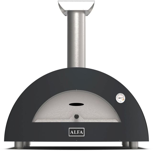 Alfa Moderno 2 Pizze 38" Ardesia Gray Wood Pizza Oven-0