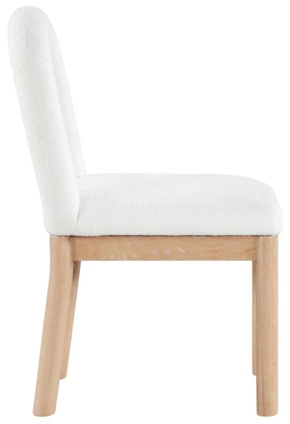 Meridian Furniture Conrad Cream/Natural Upholstered Dining Side Chair-2