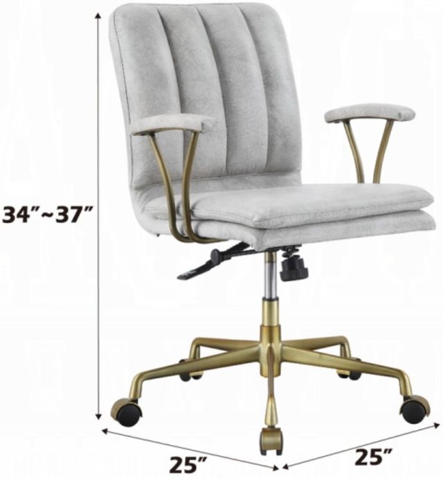 ACME Furniture Damir Chrome/Vintage White Office Chair-2