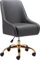 Zuo Modern Madelaine Gray and Gold Office Chair-0