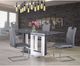 Mazin Furniture Yves Clear Glass Top Dining Table with White and Chrome Base -1
