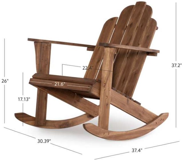 Linon Adirondack Brown Wooden Outdoor Chair-2