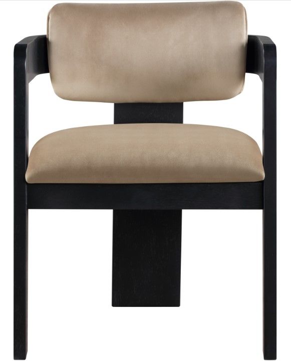 Meridian Furniture Sacha Beige/Black Velvet Dining Chair-1