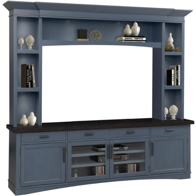 Parker House® Americana Modern Denim 92" TV Console with Hutch and LED Lights-0