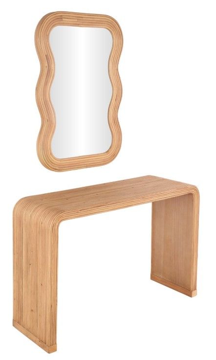 Deco Marche Brown Console Table and Mirror-1
