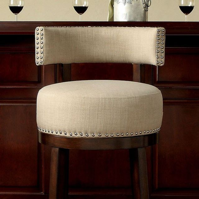 Furniture of America® Lynsey 2-Piece Beige/Dark Oak Counter Stool Set-1