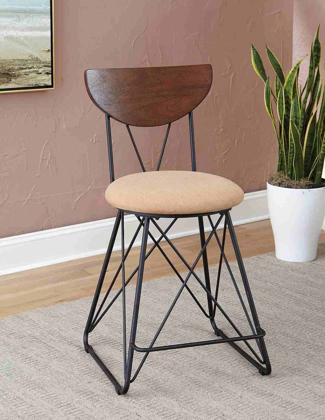 Coaster® Black And Gold Semicircle Back Counter Stool-1