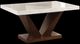 ACME Furniture Forbes White Natural Marble Top Coffee Table with Walnut Base-0
