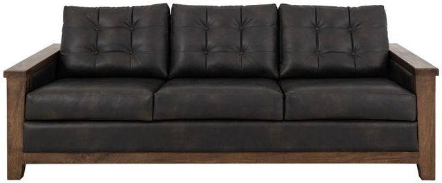 International Furniture Direct Walnut Black/Lacquer Reddish Brown Sofa-1