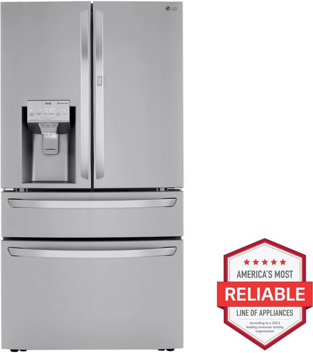 LG 36 in. 22.5 Cu. Ft. PrintProof™ Stainless Steel Counter Depth French Door Refrigerator with CraftIce™-1