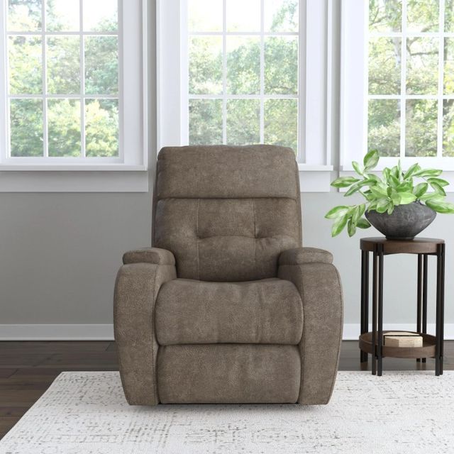 Flexsteel® Customizable Strait Leather Power Recliner with Power Headrest-1