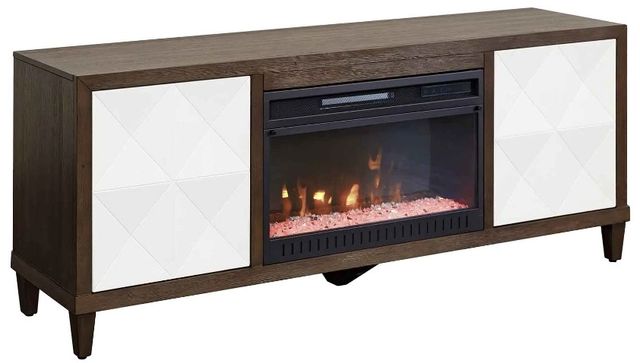 Martin Furniture Stellar Dark Brown/White Fireplace TV Stand-0