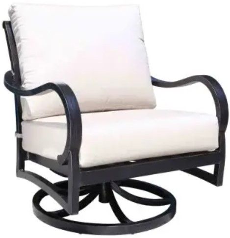 Cabin Swivel Rocker CabanaCoast® Customizable Carleton Aluminum Outdoor Lounge Swivel ...