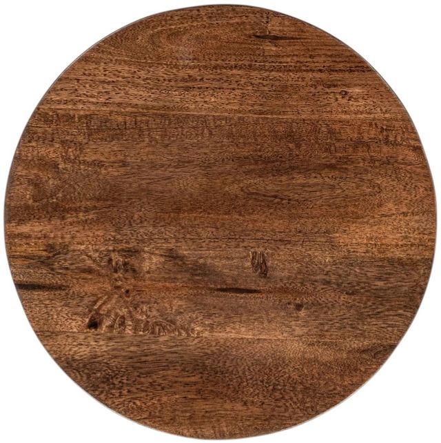 Classic Home Andra Sedona Brown Leather Round Accent Table-3