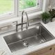 Elkay Crosstown® Polished Satin 33'' 3-Hole Single Bowl Dual Mount Sink Kit-2
