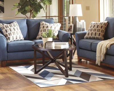 Signature Design by Ashley® Keelia Blue/Brown/Gray 5' x 7' Medium Area Rug-4