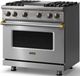 Viking® 5 Series 36" Stainless Steel Pro Style Gas (NG) Range with Brushed Brass Trim-2