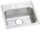 Elkay Lustertone® Classic Lustruous Satin 20" x 19" 3-Hole Single Bowl Drop-in ADA Sink-0