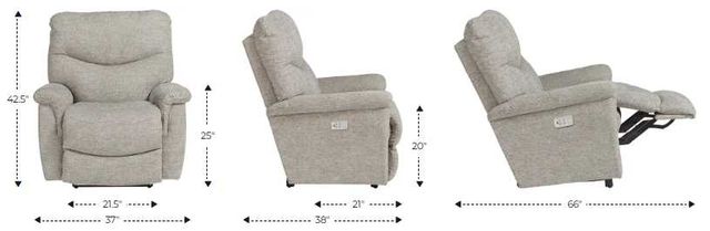 La-Z-Boy® James Hazel Power Wall Recliner with Headrest and Lumbar-2