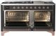 Ilve® Majestic III 60" Graphite Matte Pro Style Dual Fuel Liquid Propane Range with Triple Glass Door and Copper Trim-1