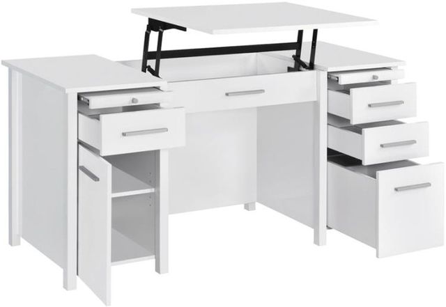 Coaster® Dylan High Gloss White Lift Top Office Desk-2