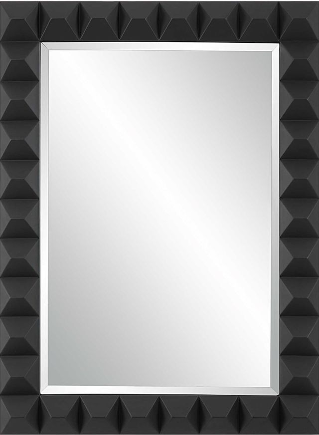 Uttermost® Studded Matte Black Mirror-0
