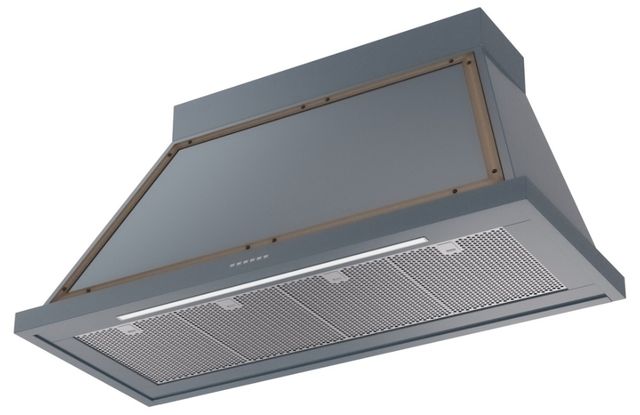 Ilve® Nostalgie II Noblesse 48'' Blue Gray Wall Mounted Range Hood with Burnished Trim-1