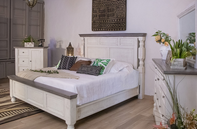 International Furniture Direct Stone Gray King Bed-3