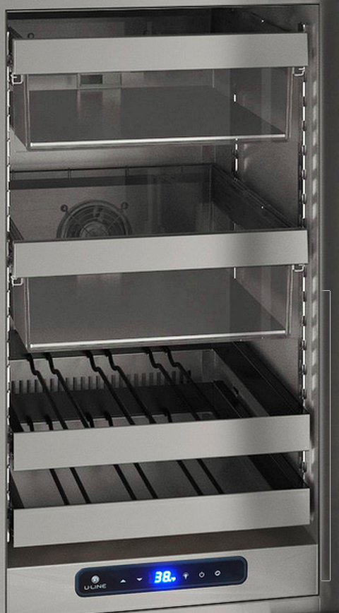 U-Line 5 Class Collection 18” 3.7 Cu. Ft. Panel Ready Beverage Center with Reversible Hinge  Solid Door-1