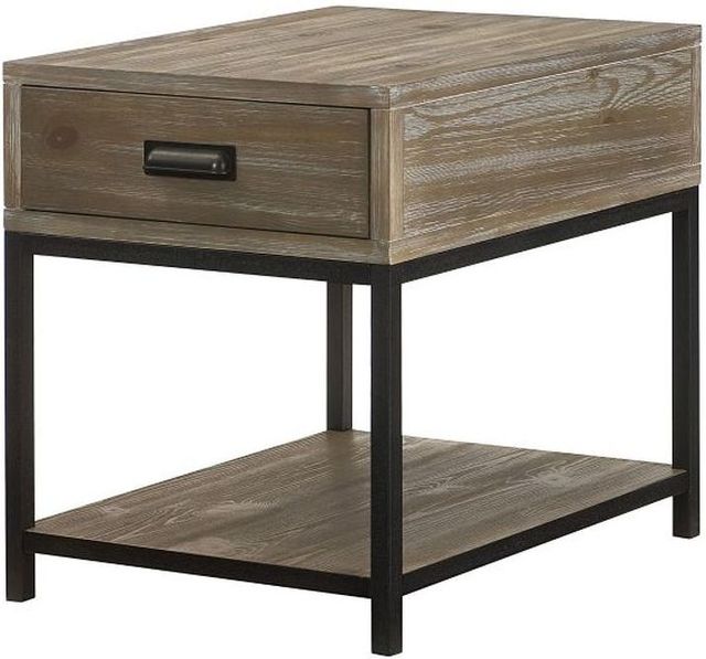 Hammary® Parsons Sandalwood Rectangular End Table with Black Base