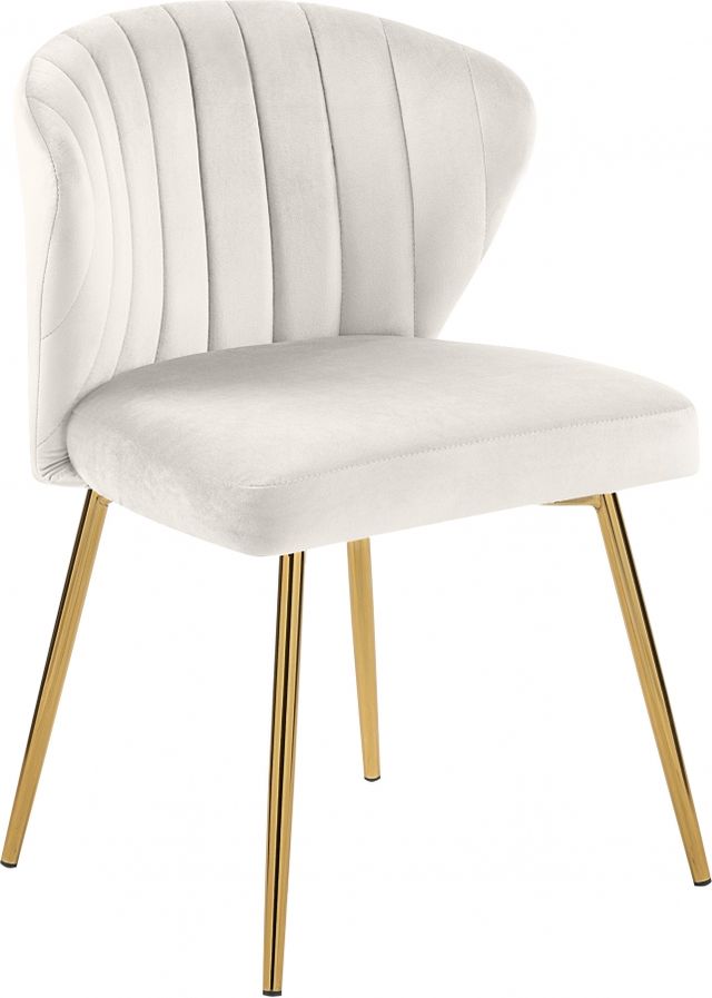 Meridian Furniture Finley Cream/Gold Velvet Dining Side Chair-0