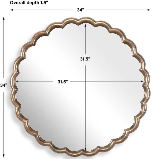 Uttermost® Cerrito Antique Brass Round Mirror-2