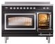 Ilve® Nostalgie II Noblesse 48'' Glossy Black Pro Style Induction Range with Chrome Trim-4