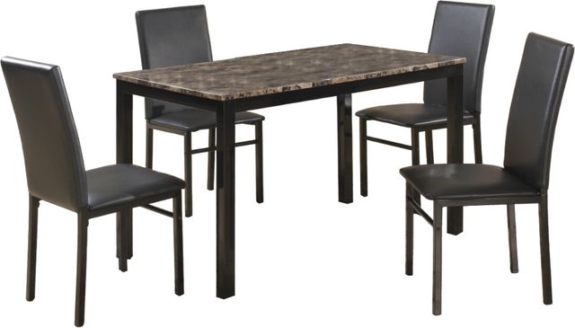 Crown Mark Aiden 5-Peice Black Dining Table Set