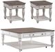 Liberty Furniture Magnolia Manor 3-Piece Weathered Bark Occasional Table with Antique White Base Set-0