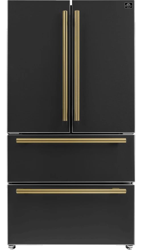 FORNO® Espresso Moena 36" 19.2 Cu. Ft. Counter Depth Black French Door Refrigerator-0