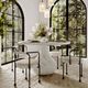 TOV Furniture Smooch White Marble Concrete Indoor/Outdoor Round Dining Table-1