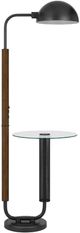 Cal® Lighting & Accessories Keyser Charcoal Grey/Oak Floor Lamp-0