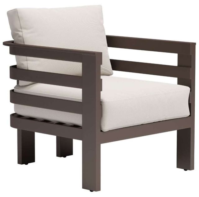 Zuo® Modern Bal Harbor Brown/White Aluminum Fabric Outdoor Accent Chair-0