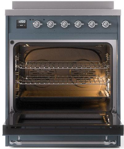 Ilve® Nostalgie II Series 30" Blue Grey Pro Style Induction Range-1
