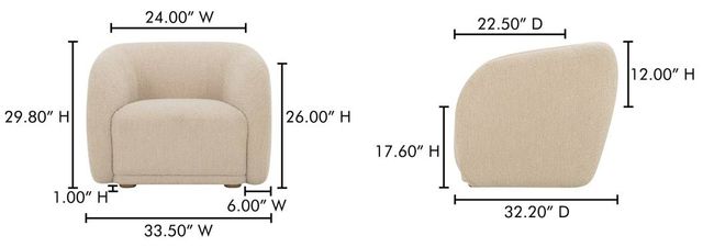 Moe's Home Collection Faye Beige Accent Chair-2