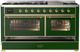 Ilve® Majestic III 60" Emerald Green Pro Style Dual Fuel Natural Gas Range with Triple Glass Door and Brass Trim-1