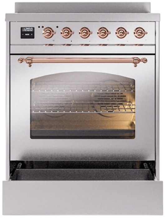 Ilve® Nostalgie II Series 30" Stainless Steel Pro Style Induction Range-2