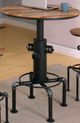 Furniture of America® Foskey Antique Black Round Bar Table with Brown Top -4