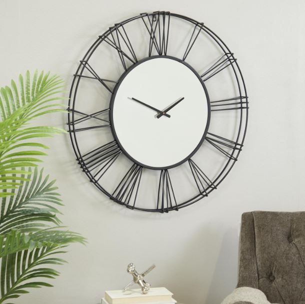 Deco Marche Black Open Frame Wall Clock-4