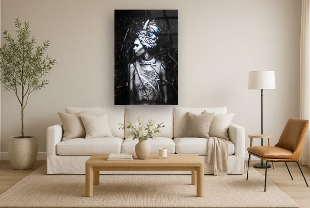 Classy Living Woman Native Rhinestones Wall Art-1