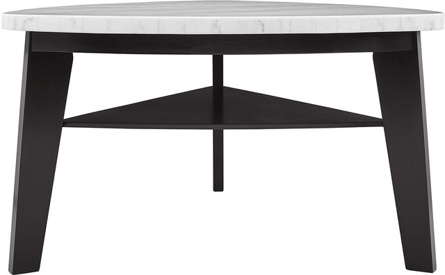 Steve Silver Co. Carrara 6-Piece Black Triangular White Marble Top Counter Height Table Set-1