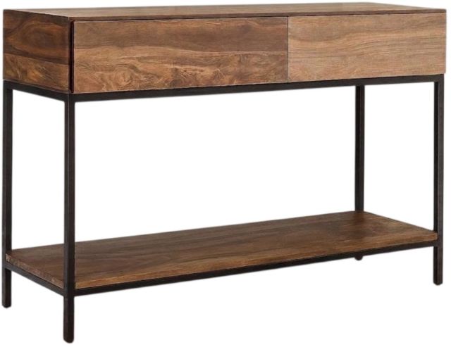 Jaipur Furniture Considered Outlines Brown Console Table with Black Base-0
